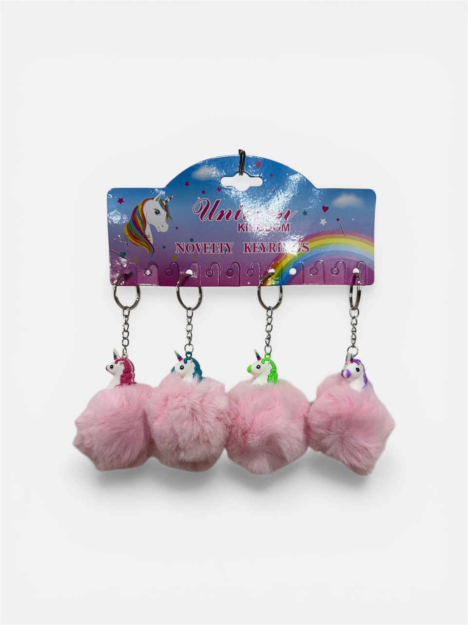 LLAVERO POMPON UNICORNIO PQT 4UNDS 2