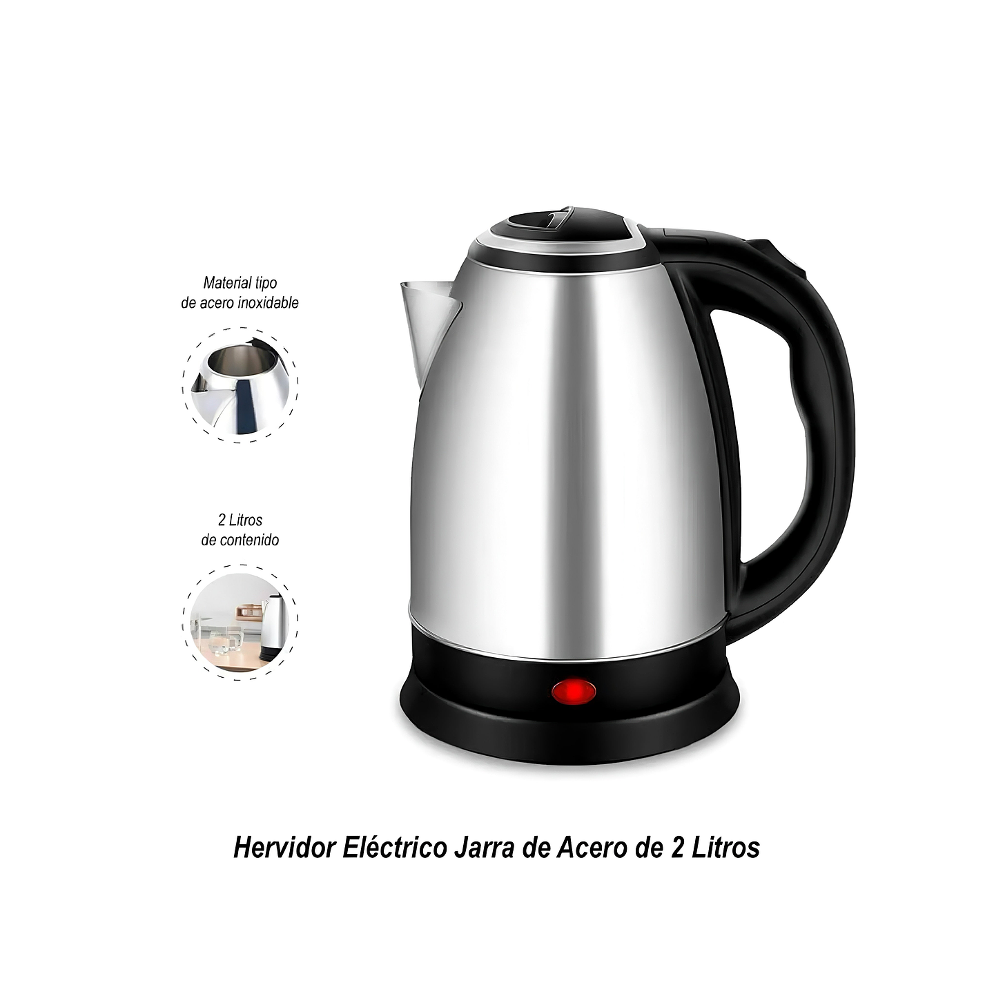 HERVIDOR ELECTRICO ACERO INOXIDABLE DE 2 LITROS  4
