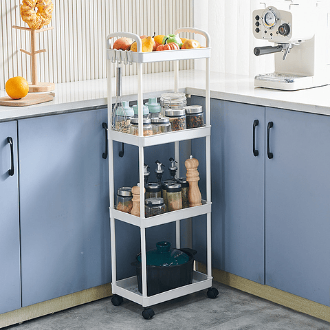 ESTANTE ORGANIZADOR CON RUEDAS DE 4 NIVELES 
