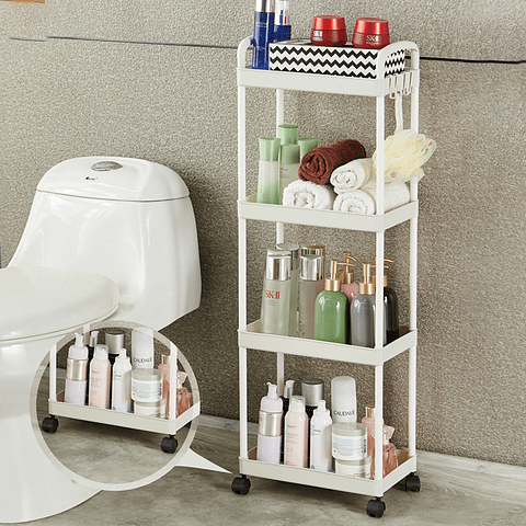 ESTANTE ORGANIZADOR CON RUEDAS DE 4 NIVELES 