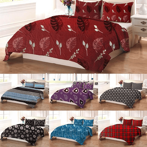 SET DE SABANA DE POLAR CON DISEÑO KING 2.5 PLAZAS 