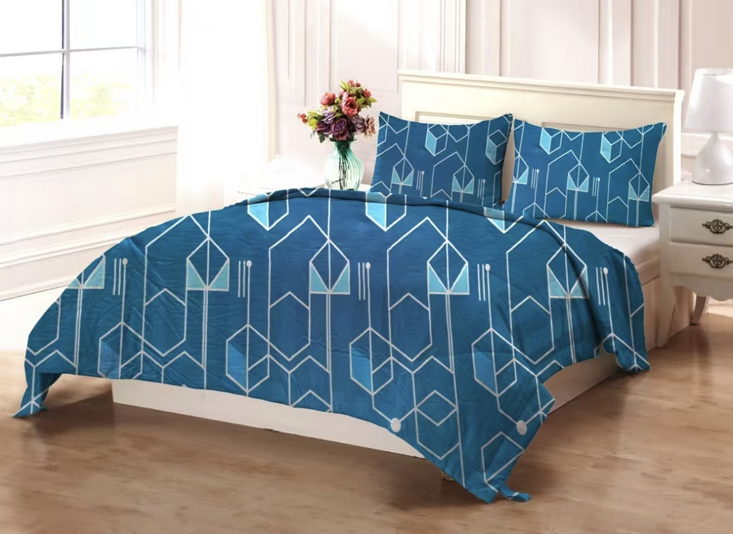 SET DE SABANA DE POLAR CON DISEÑO KING 2.5 PLAZAS  7