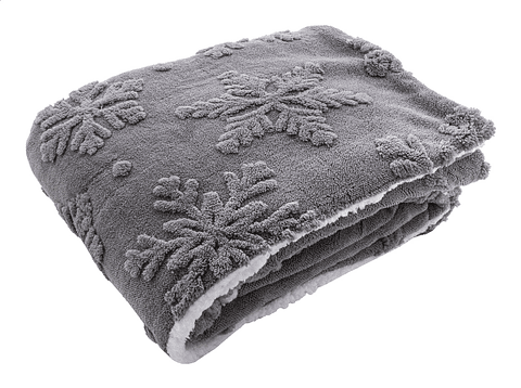 FRAZADA TEXTURIZADA COPO DE NIEVE CON CHIPORRO DE 1 PLAZA 120x203CM