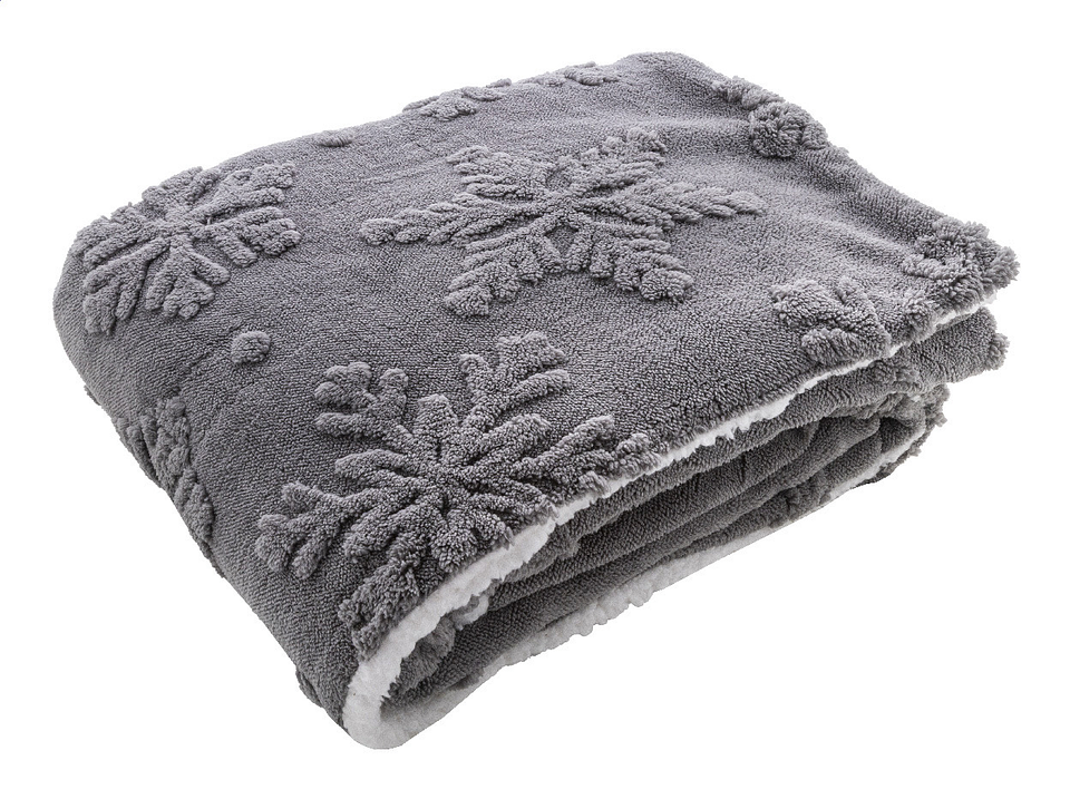 FRAZADA TEXTURIZADA COPO DE NIEVE CON CHIPORRO DE 1 PLAZA 120x203CM 1