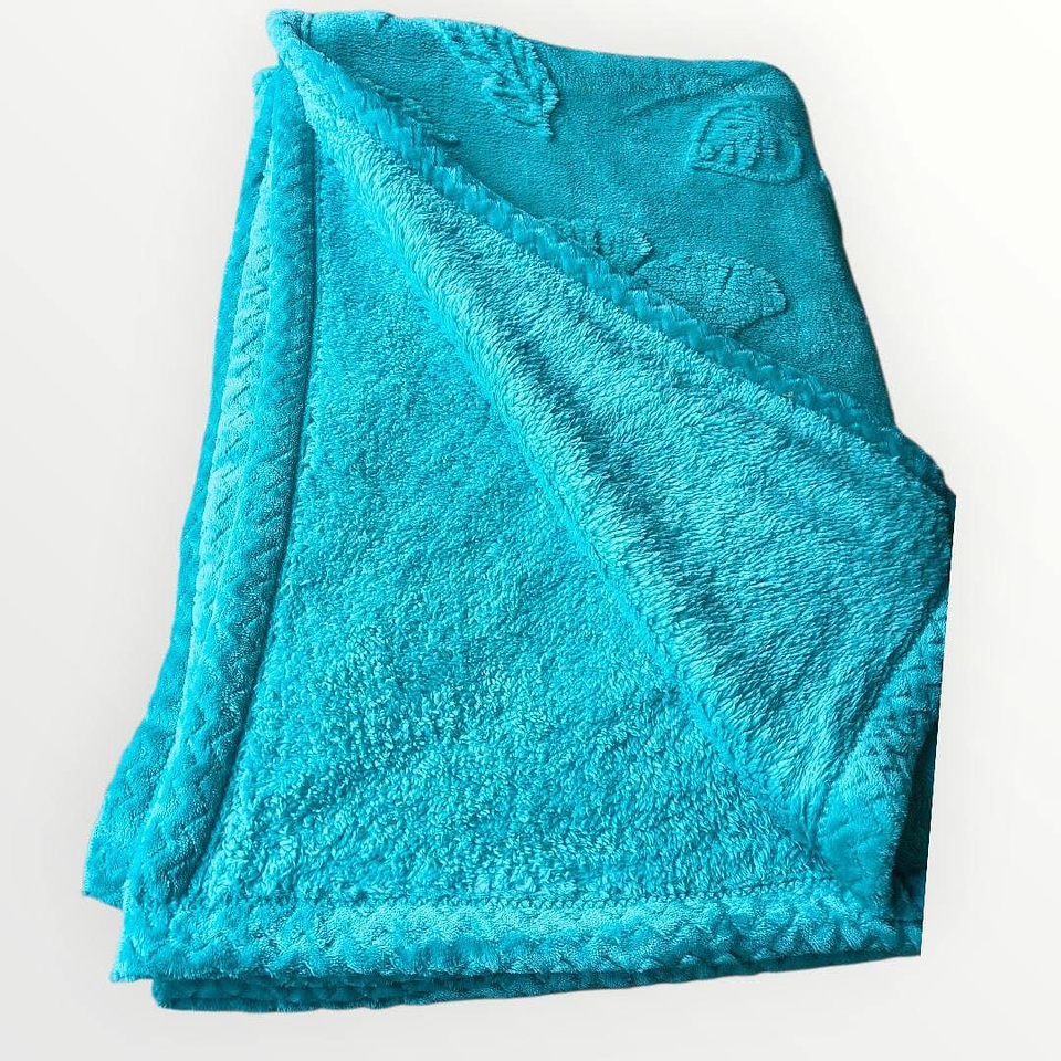 FRAZADA TEXTURIZADO HOJAS CON CHIPORRO DE 1.5 PLAZA 160x220CM 12