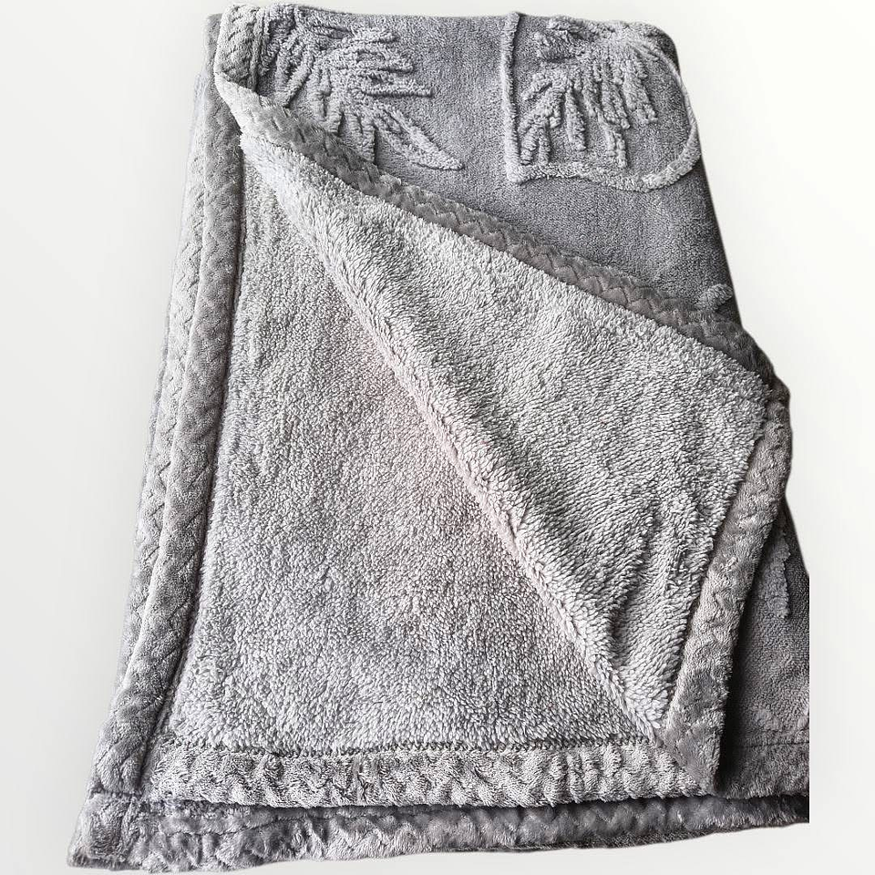 FRAZADA TEXTURIZADO HOJAS CON CHIPORRO DE 1.5 PLAZA 160x220CM 10