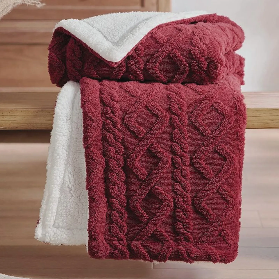 FRAZADA TEXTURIZADA CON CHIPORRO DE 2.0 PLAZAS 220x230CM 3