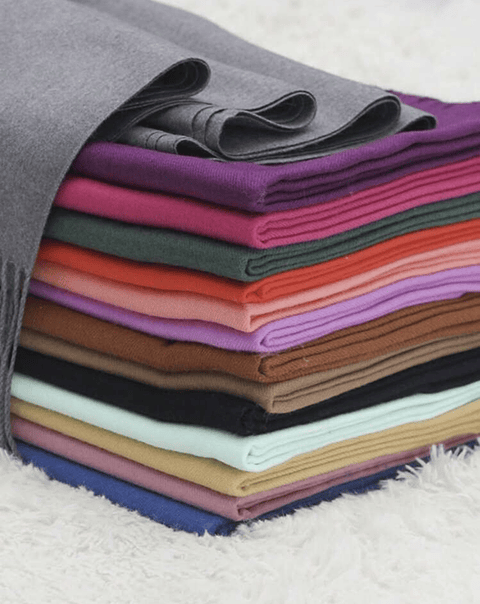 BUFANDA DE CASHMERE COLOR LISO 180x60CM