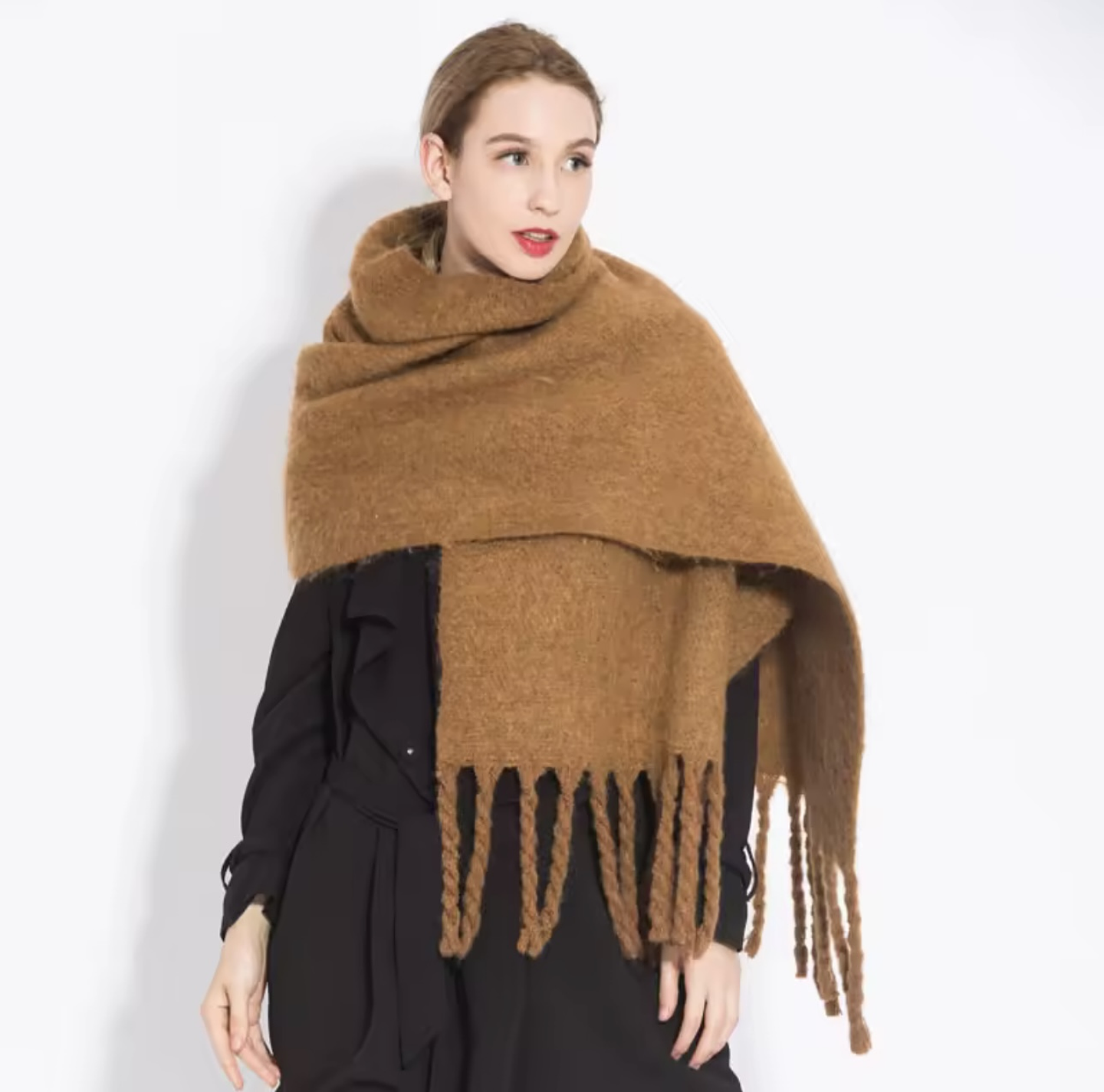 BUFANDON LANA DE ALPACA COLOR LISO 200x45CM 4