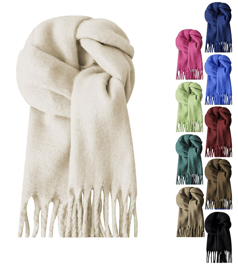 BUFANDON LANA DE ALPACA COLOR LISO 200x45CM