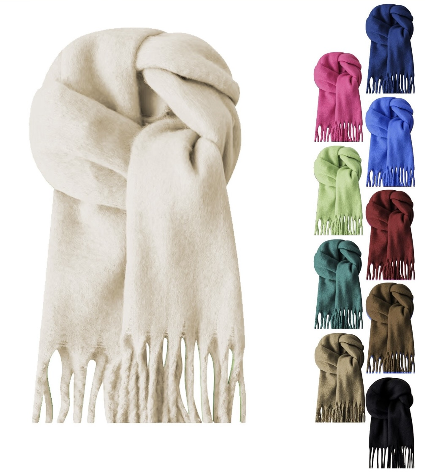 BUFANDON LANA DE ALPACA COLOR LISO 200x45CM 1