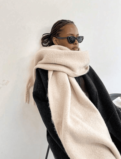 BUFANDON LANA DE ALPACA COLOR LISO 200x45CM