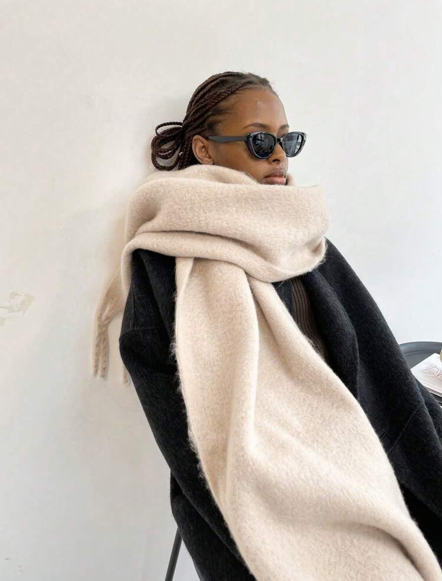 BUFANDON LANA DE ALPACA COLOR LISO 200x45CM 2