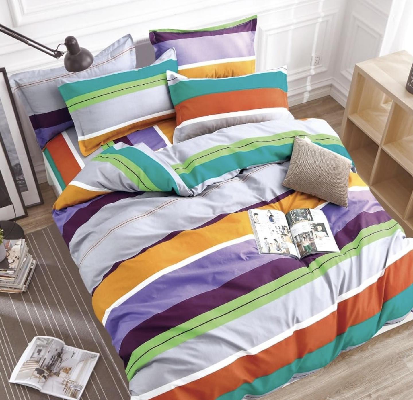 SET DE SABANA DE ALGODÓN DISEÑO DE 1 PLAZA 9