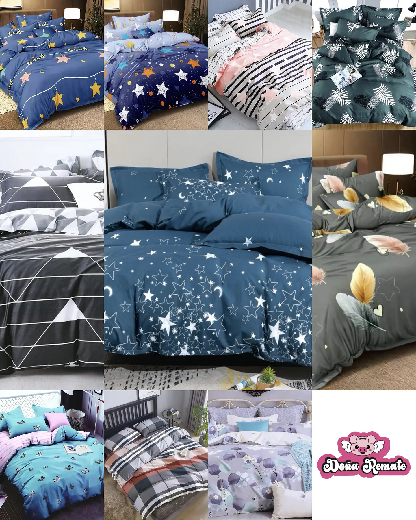 SET DE SABANA DE ALGODÓN DISEÑO DE 1.5 PLAZA 1