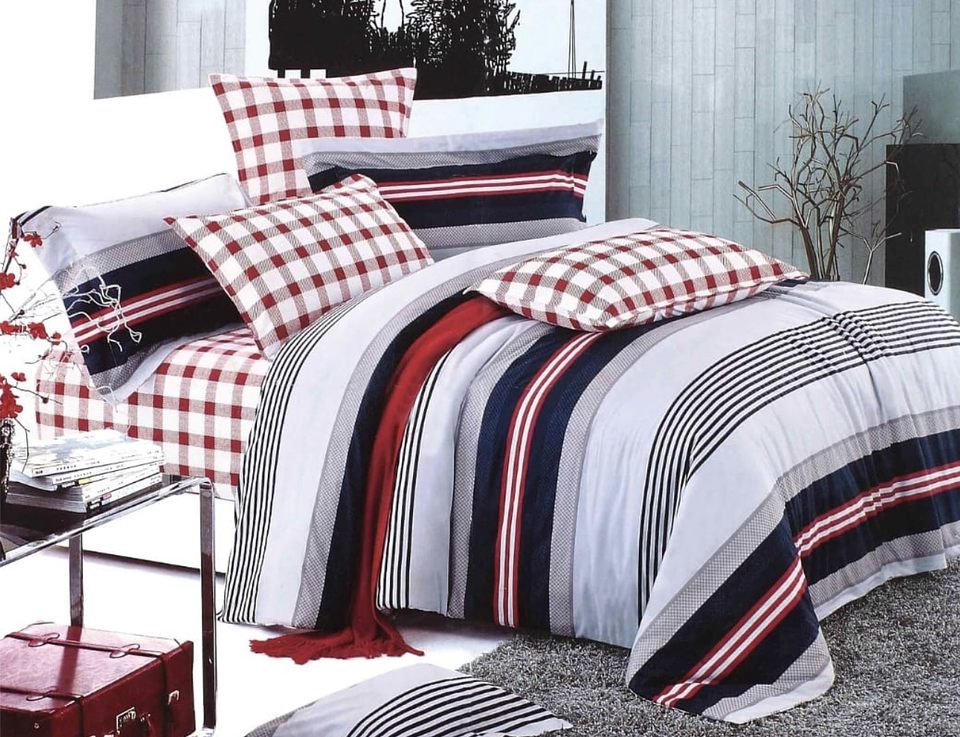 SET DE SABANA DE ALGODÓN DISEÑO DE 2.5 PLAZAS KING 7