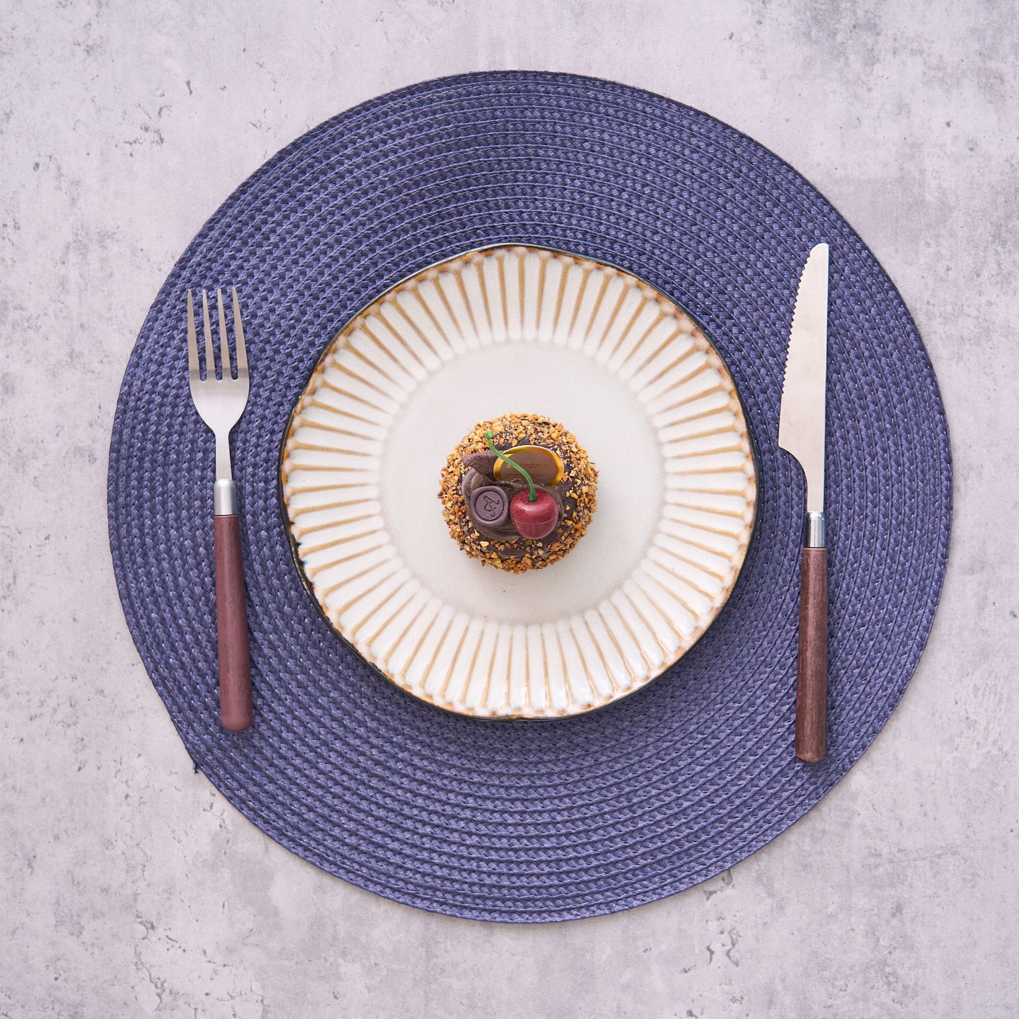 SET DE 6 INDIVIDUALES TEJIDOS REDONDOS 38CM 5