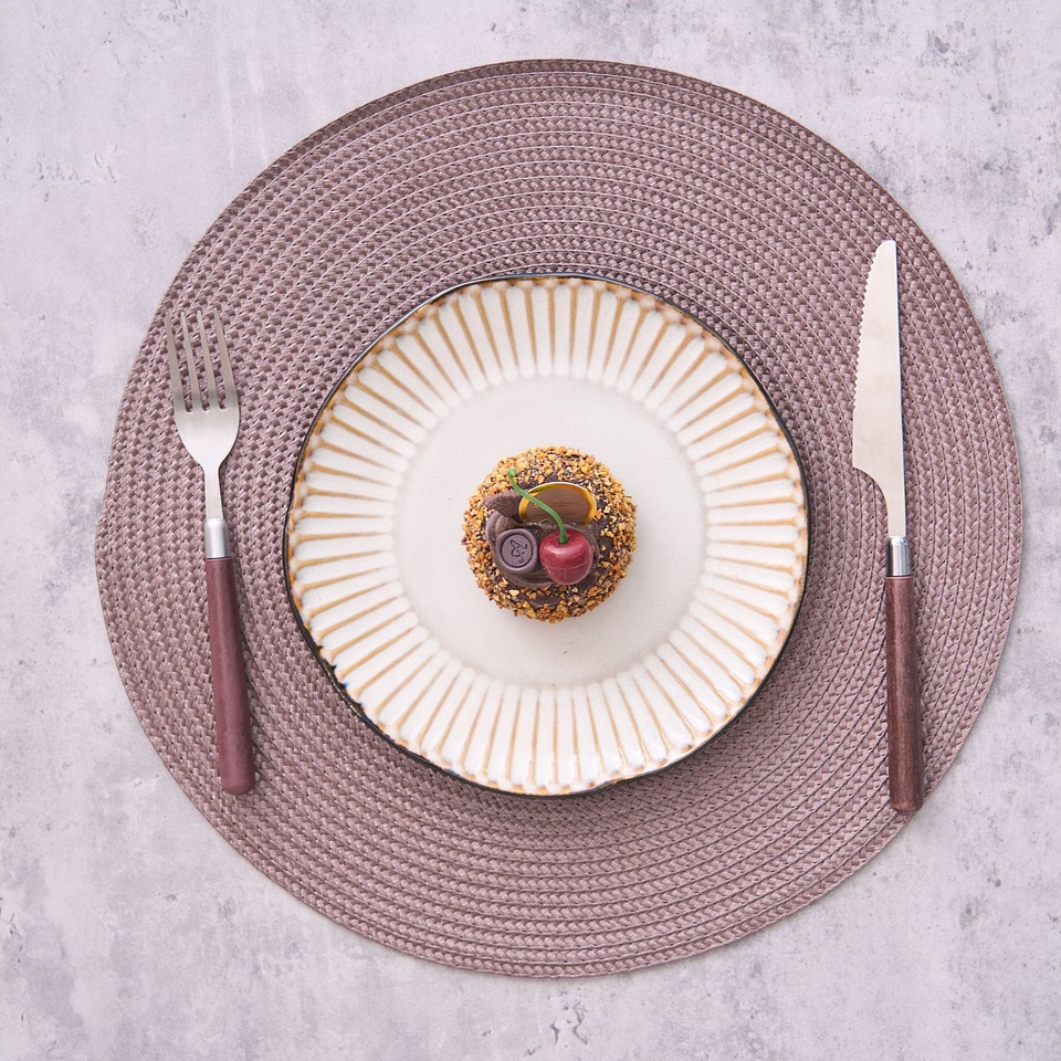 SET DE 6 INDIVIDUALES TEJIDOS REDONDOS 38CM 4