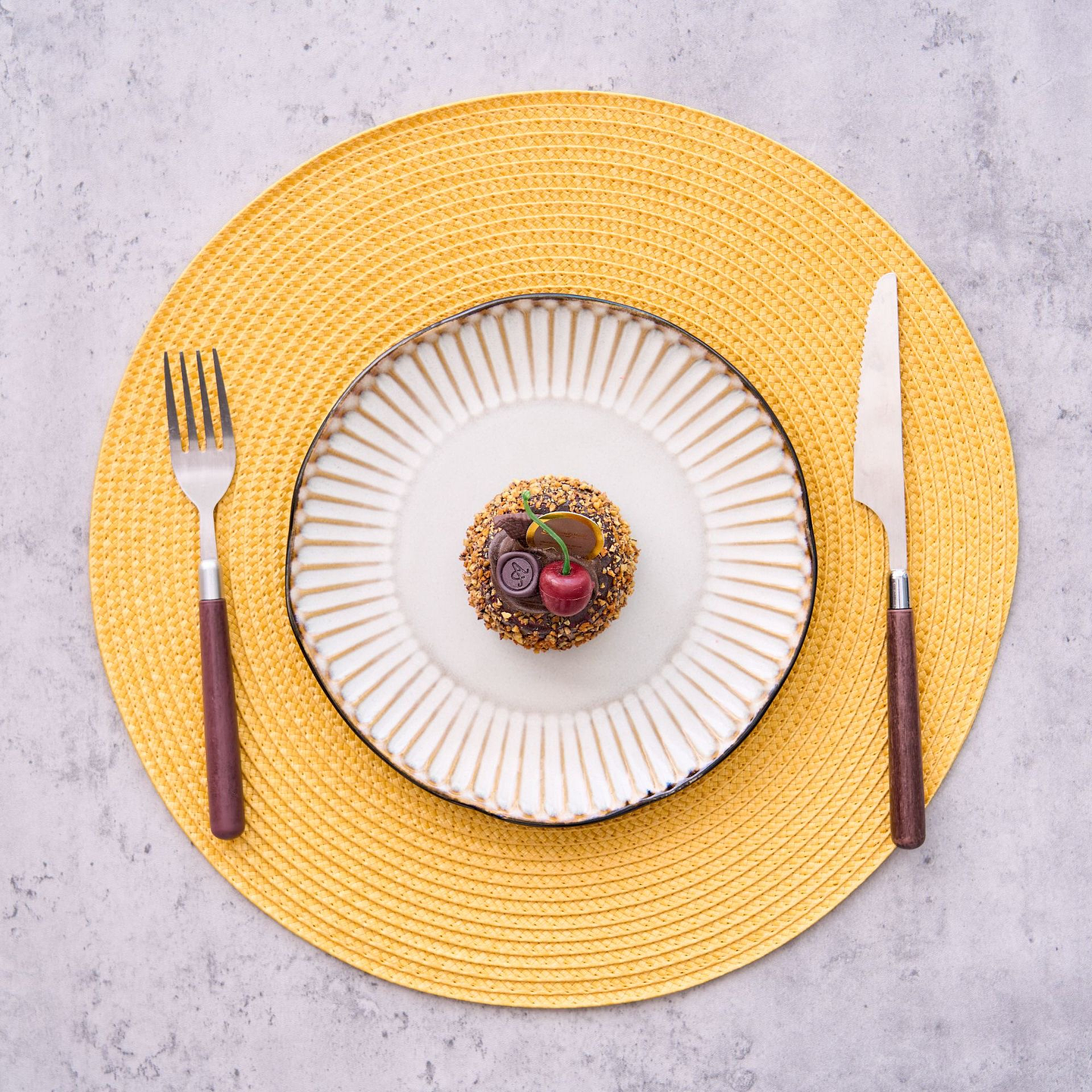 SET DE 6 INDIVIDUALES TEJIDOS REDONDOS 38CM 2