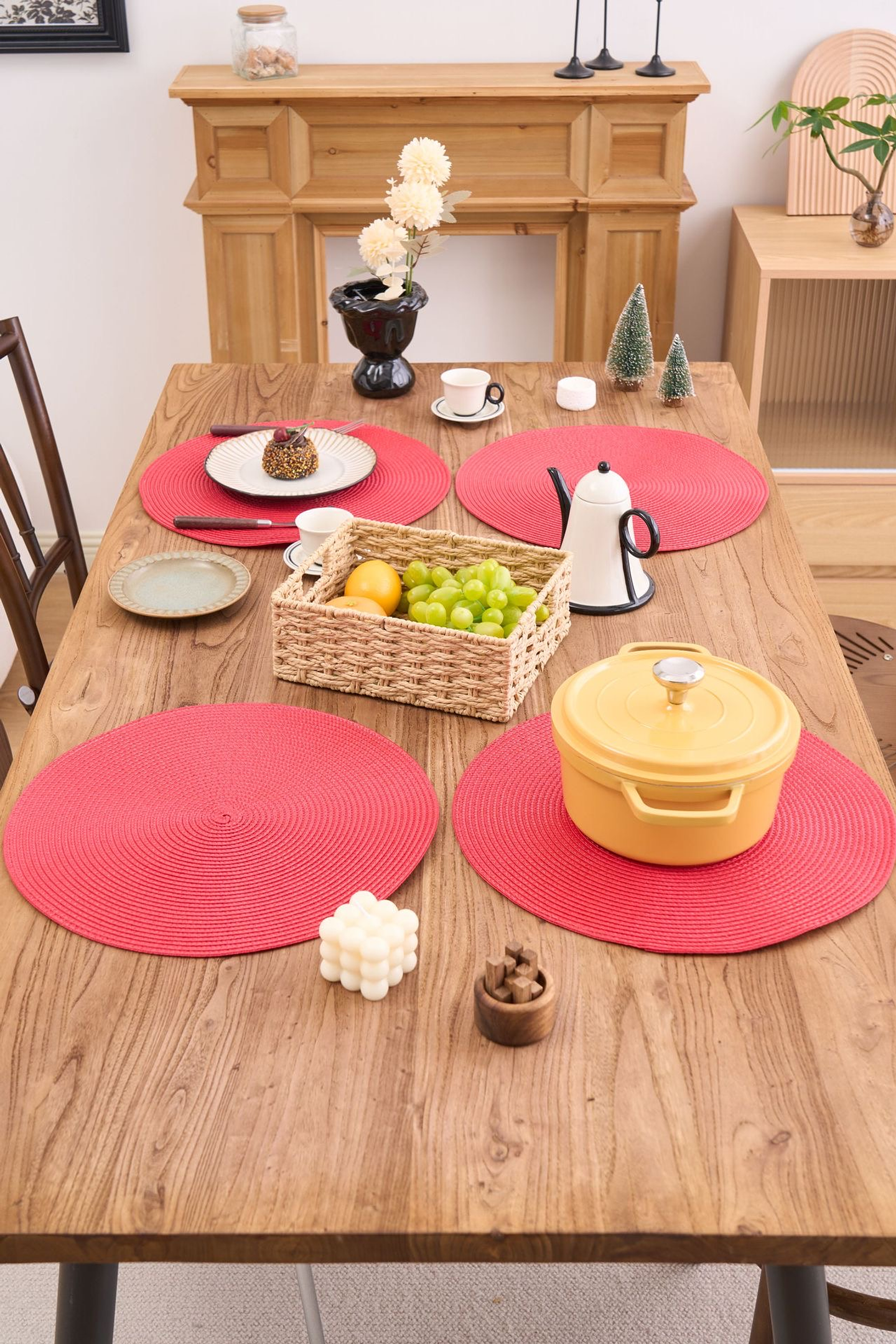 SET DE 6 INDIVIDUALES TEJIDOS REDONDOS 38CM 8