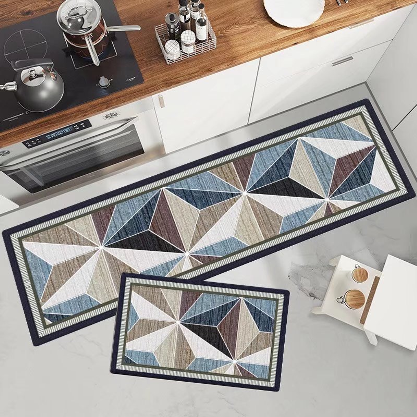 ALFOMBRA SET DE COCINA 2 PIEZAS 40x120CM + 40x60CM 8