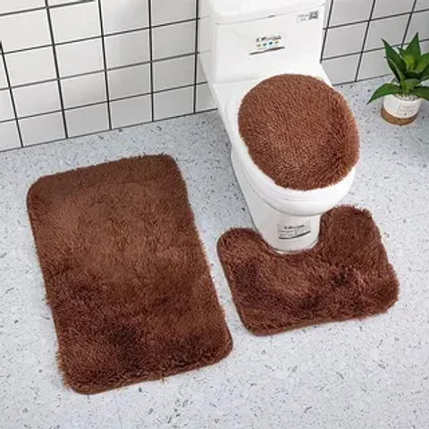 ALFOMBRA SET DE BAÑO PELUDO DE 3 PIEZAS 