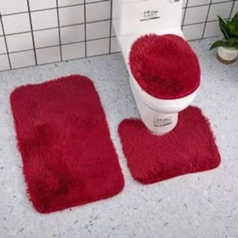 ALFOMBRA SET DE BAÑO PELUDO DE 3 PIEZAS 