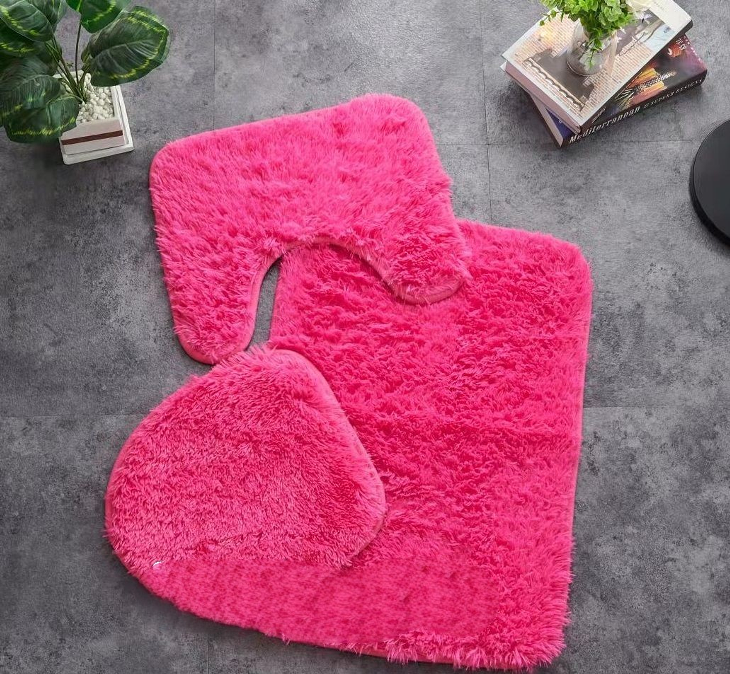 ALFOMBRA SET DE BAÑO PELUDO DE 3 PIEZAS  4