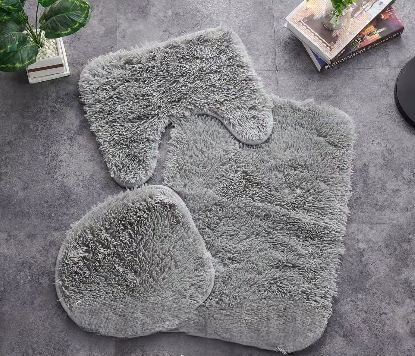 ALFOMBRA SET DE BAÑO PELUDO DE 3 PIEZAS  5