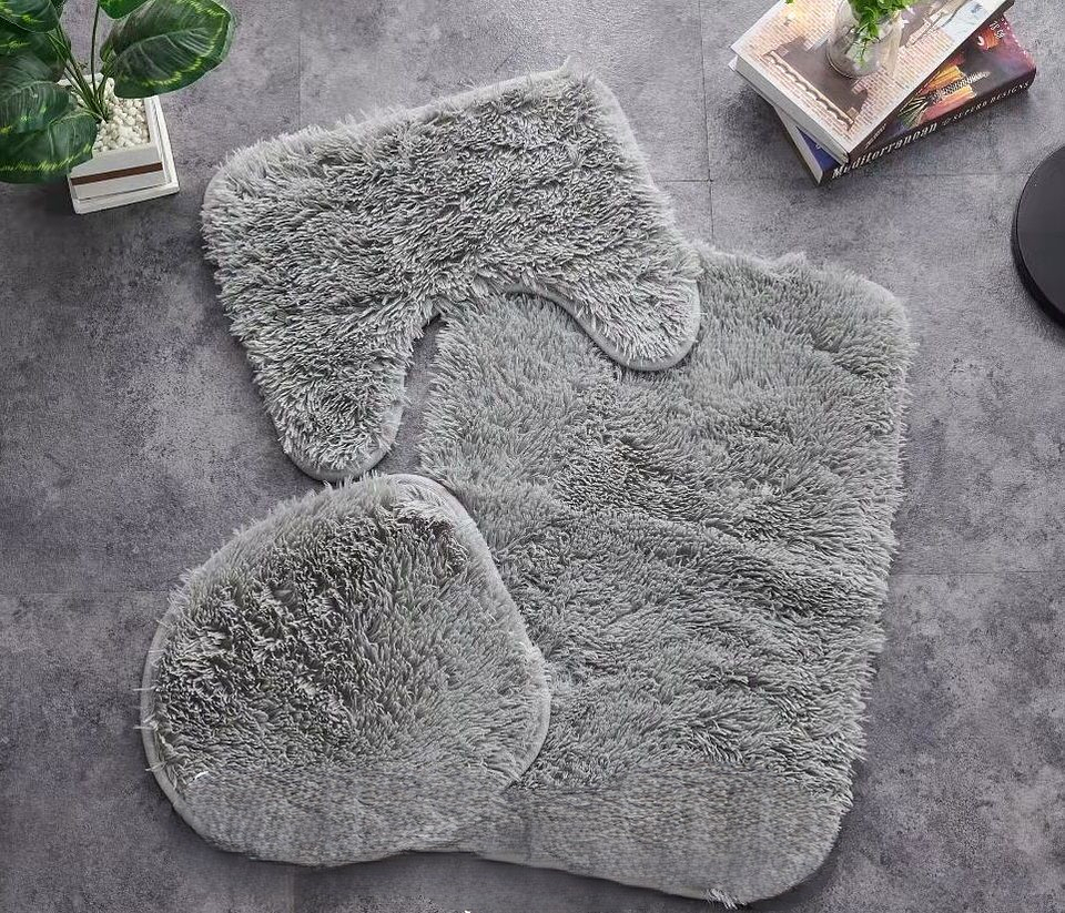 ALFOMBRA SET DE BAÑO PELUDO DE 3 PIEZAS  5