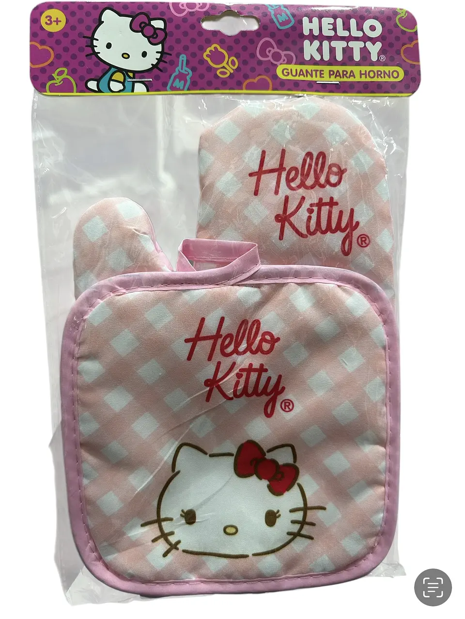 SET DE COCINA MANOPLA + GUANTES TÉRMICO PARA HORNO SANRIO  7