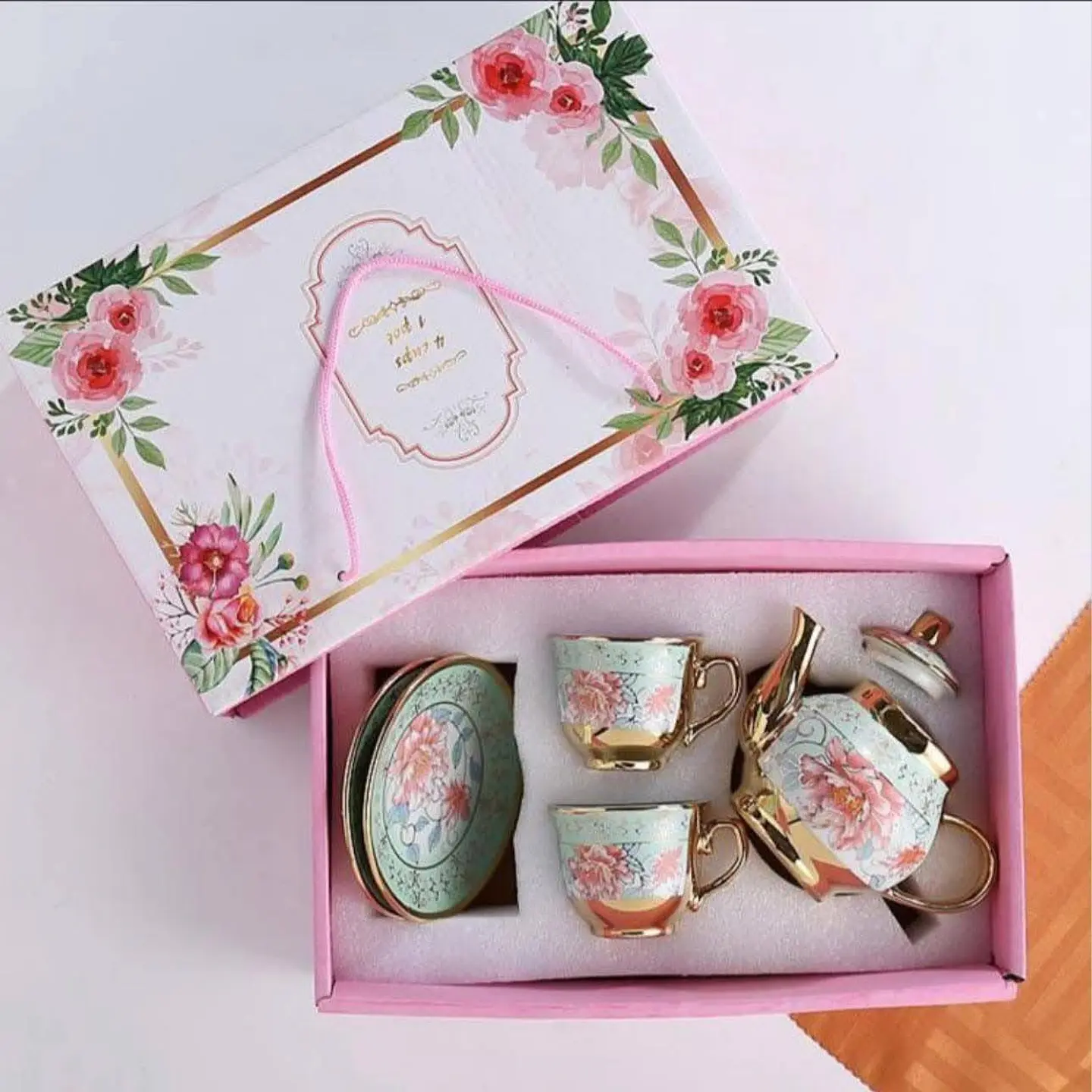 SET JUEGO DE TÉ DE CERÁMICA CON CAJA  4