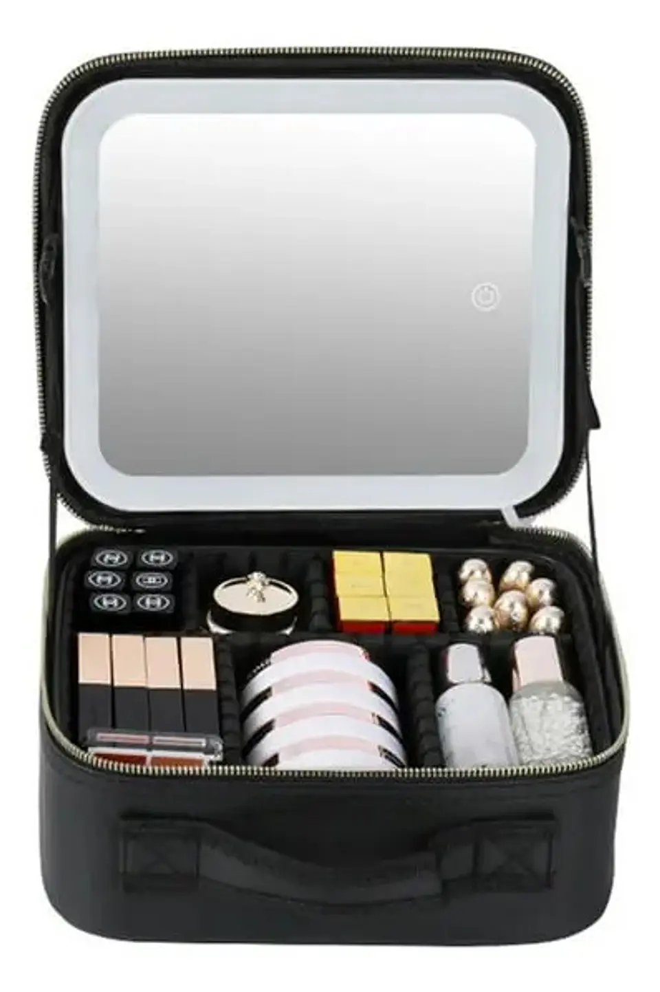 MALETÍN ORGANIZADOR DE MAQUILLAJE PORTÁTIL CON ESPEJO LED 9