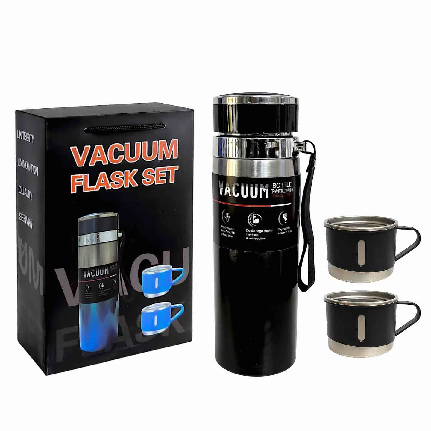 TERMO ACERO INOXIDABLE DE 800ML + 2 TAZITAS 3