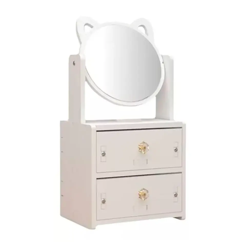 JOYERO DOBLE CAJON ESPEJO GATO  3