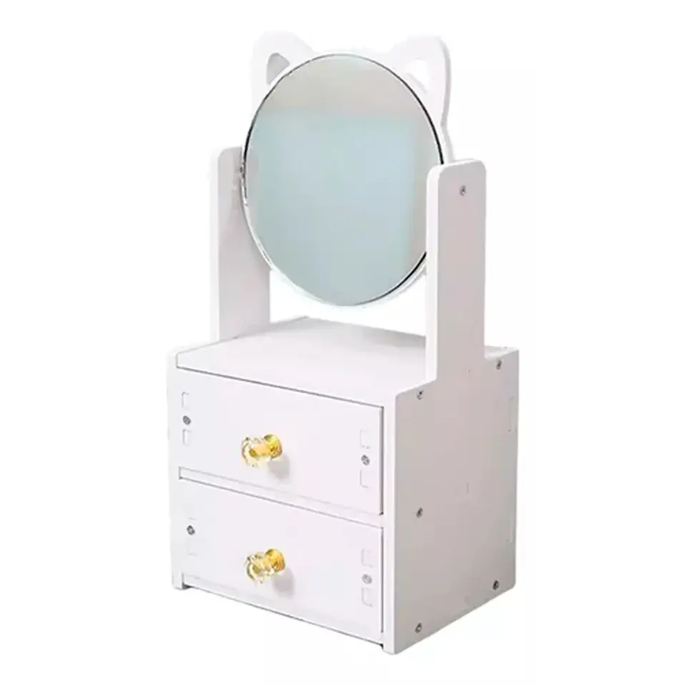 JOYERO DOBLE CAJON ESPEJO GATO  4