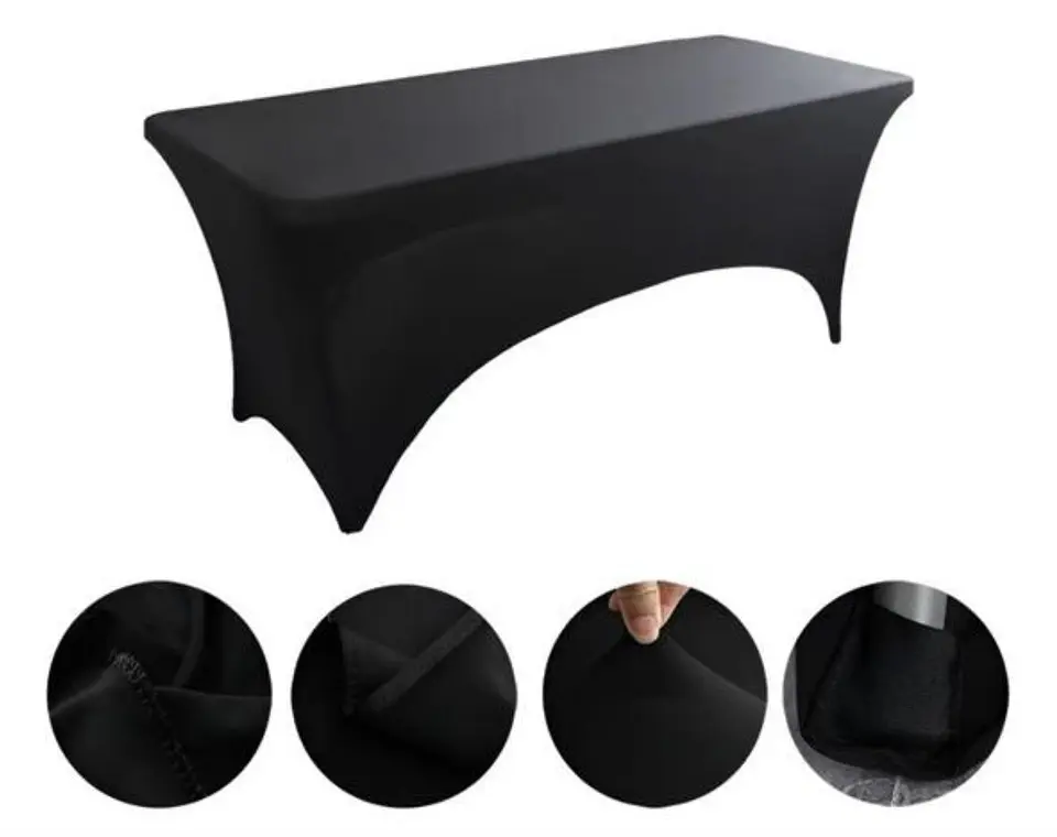 FUNDA MANTEL DE MESA SPANDEX 180x70CM NEGRO 2