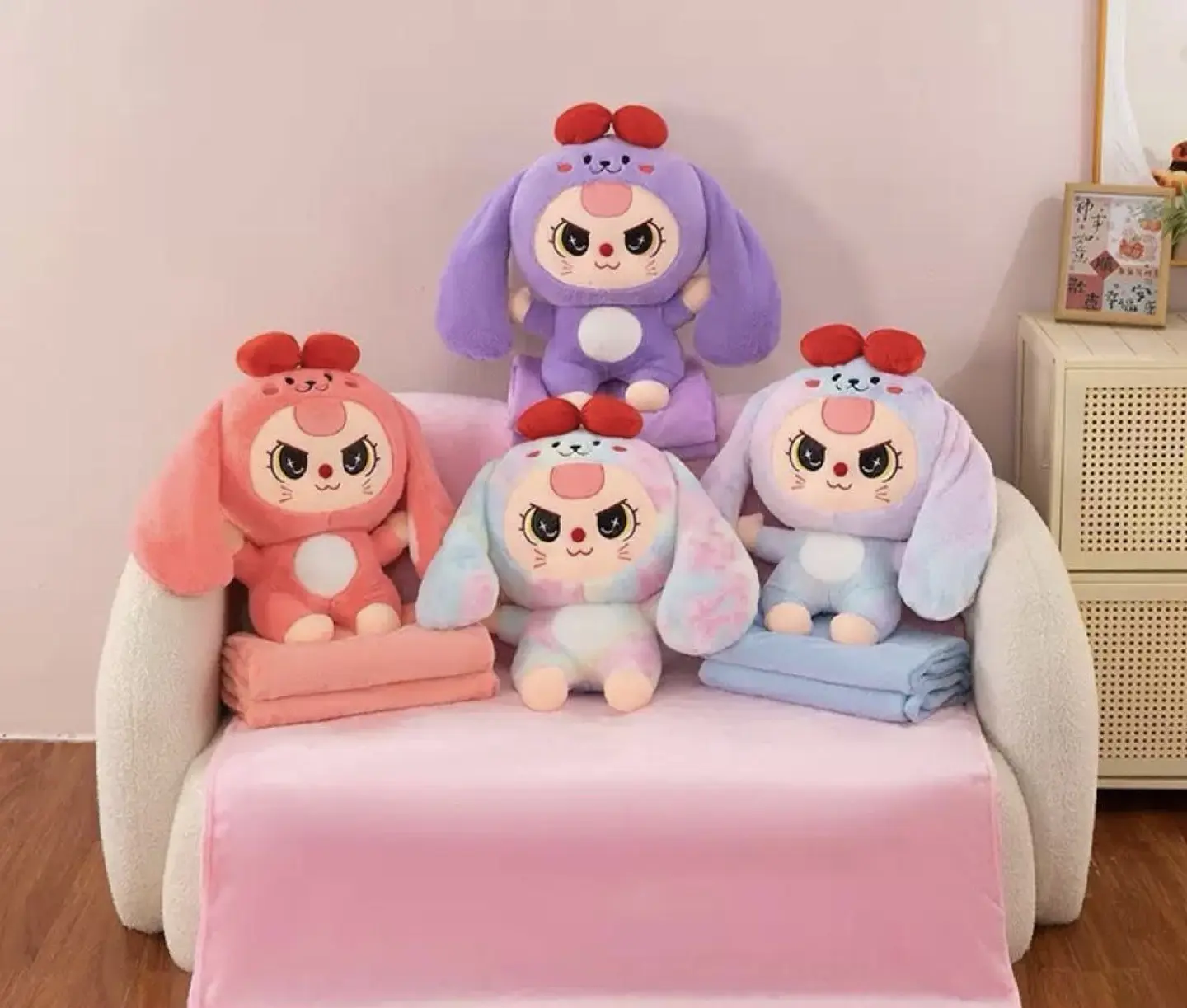 PELUCHE ANIMALES Y PERSONAJES CON MANTA 100x155CM 7