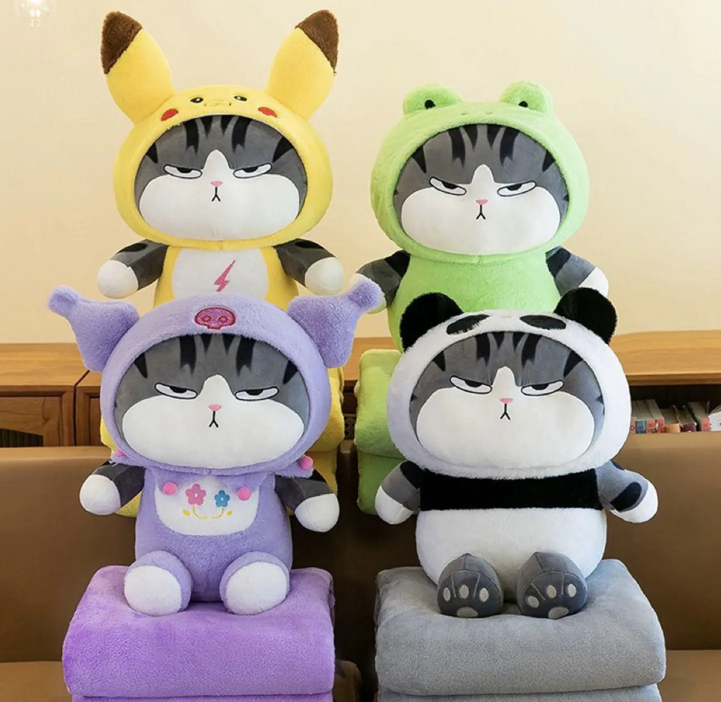 PELUCHE ANIMALES Y PERSONAJES CON MANTA 100x155CM 1