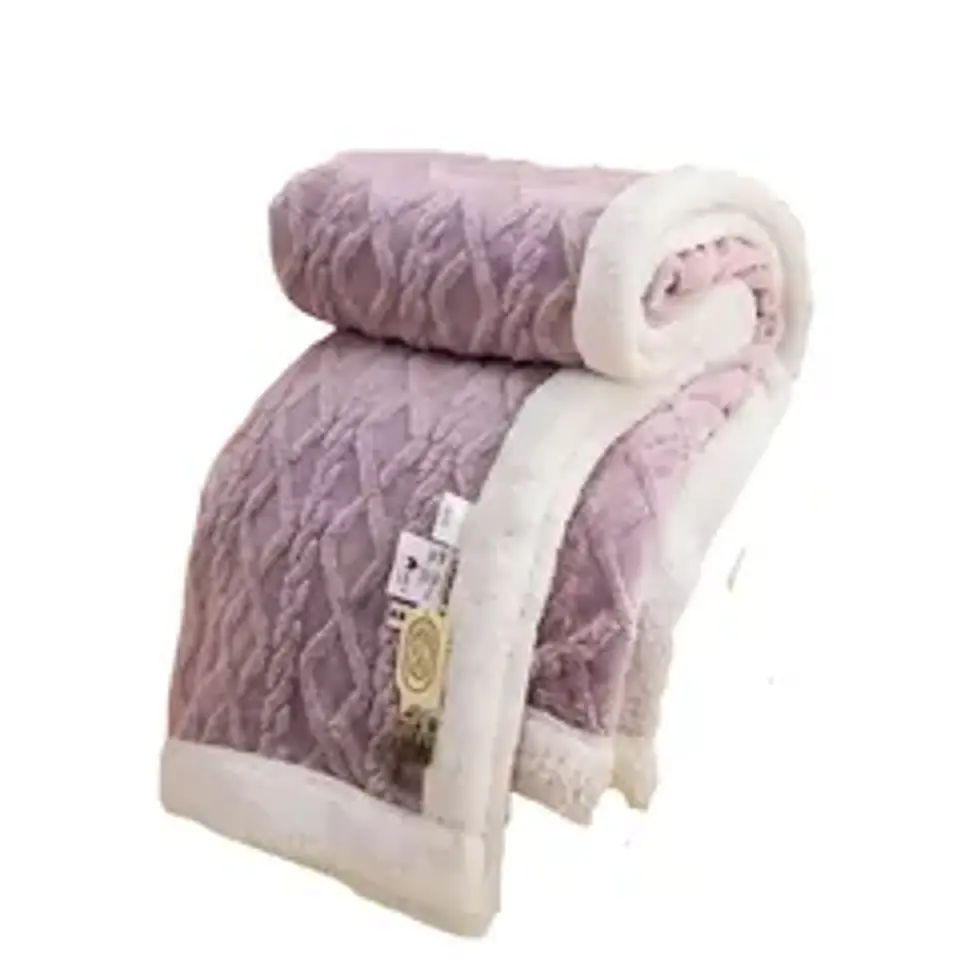 FRAZADA TEXTURIZADA TRENZADA CON CHIPORRO DE 2 PLAZAS 200x230CM 11