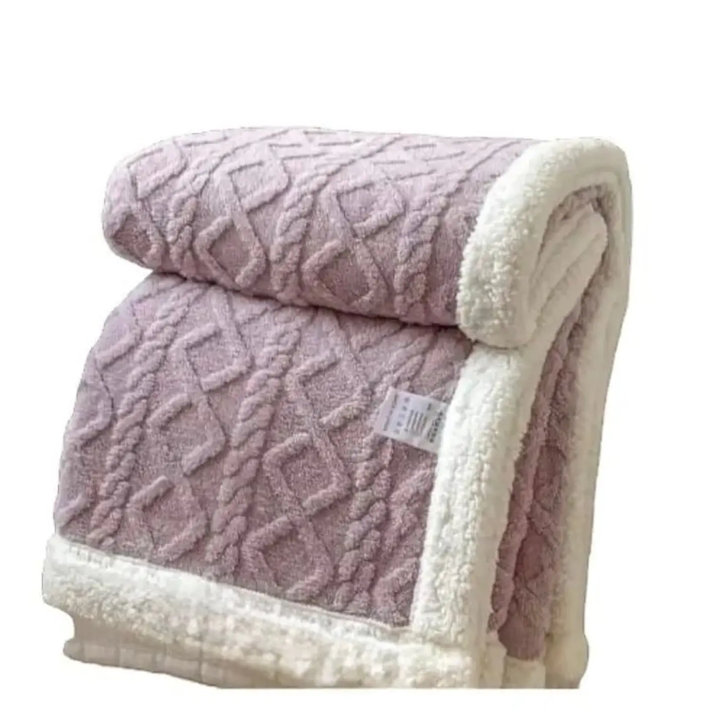 FRAZADA TEXTURIZADA TRENZADA CON CHIPORRO DE 2 PLAZAS 200x230CM 5