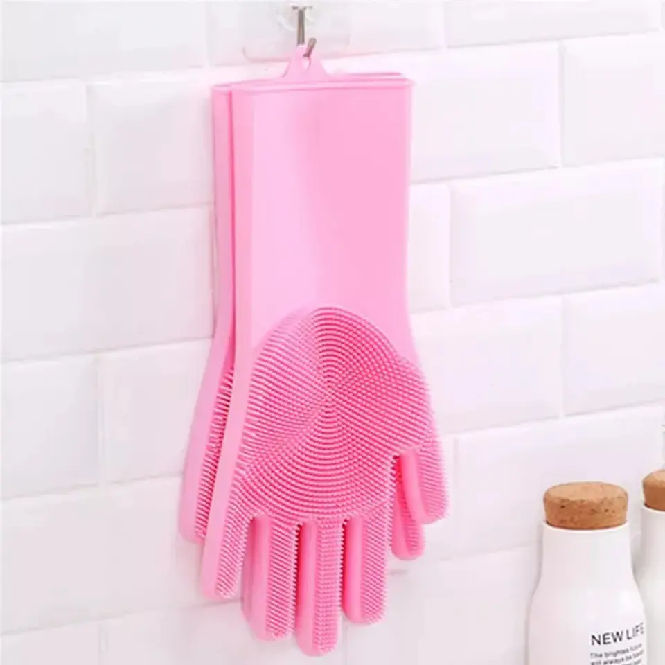 PAR GUANTE FLOR PARA LAVAR MULTIUSO  6