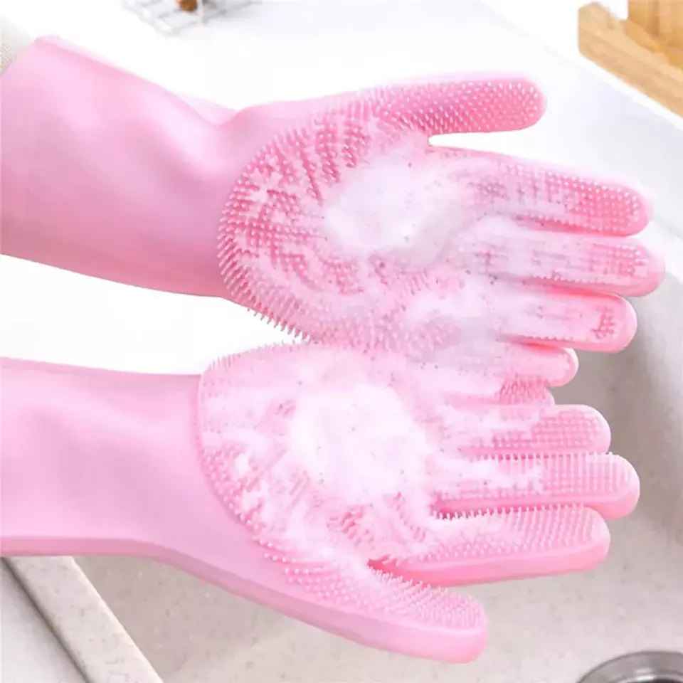 PAR GUANTE FLOR PARA LAVAR MULTIUSO  7