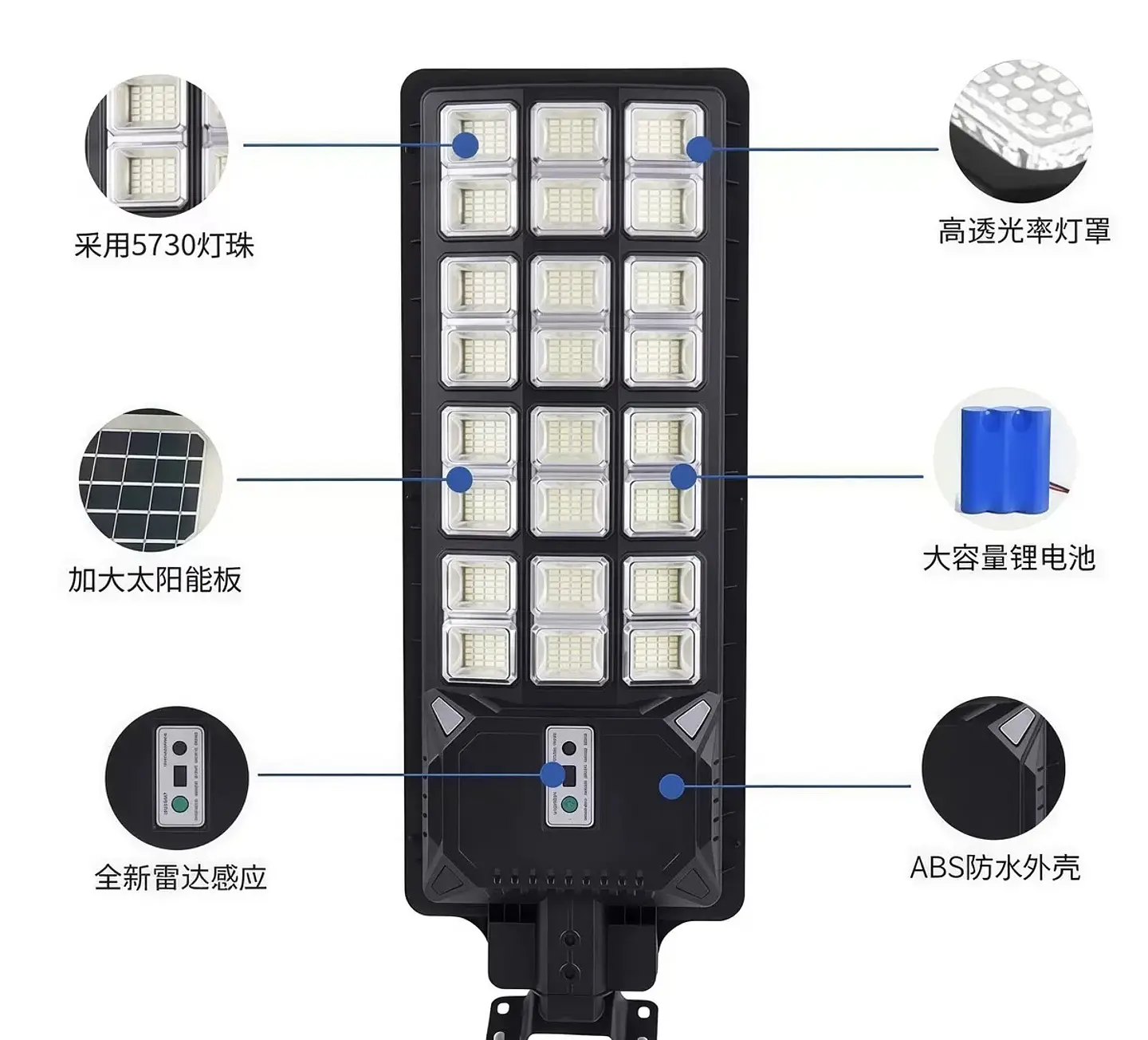 FOCO EXTERIOR SOLAR DE 1000W MEDIANO  3