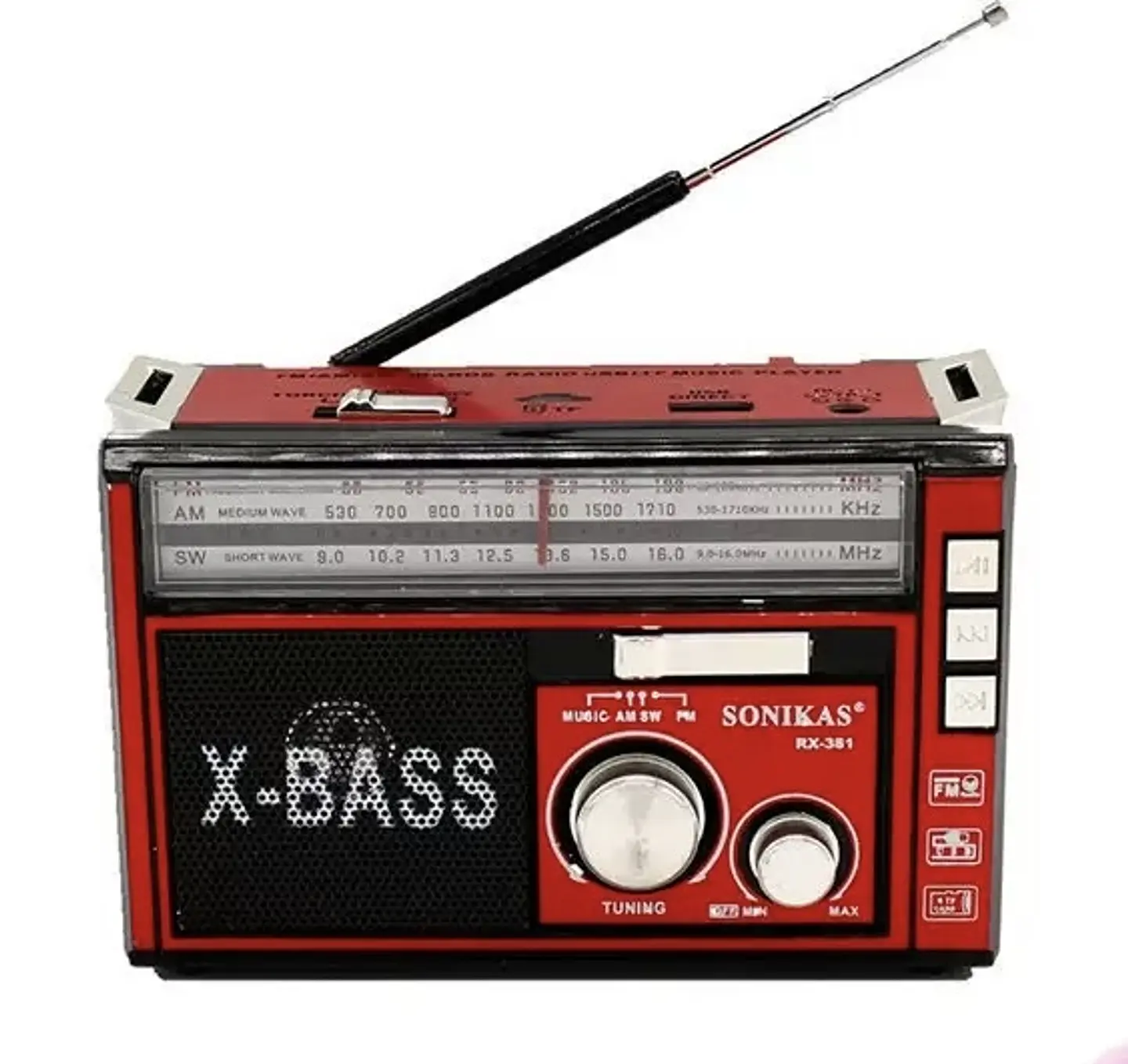 RADIO SOLAR X-BASS CON ENCHUFE Y LINTERNA  2