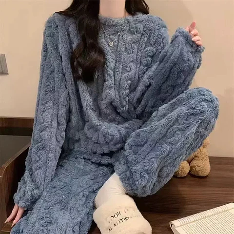 PIJAMA TEXTURIZADO GRUESO 2PZS DAMA 