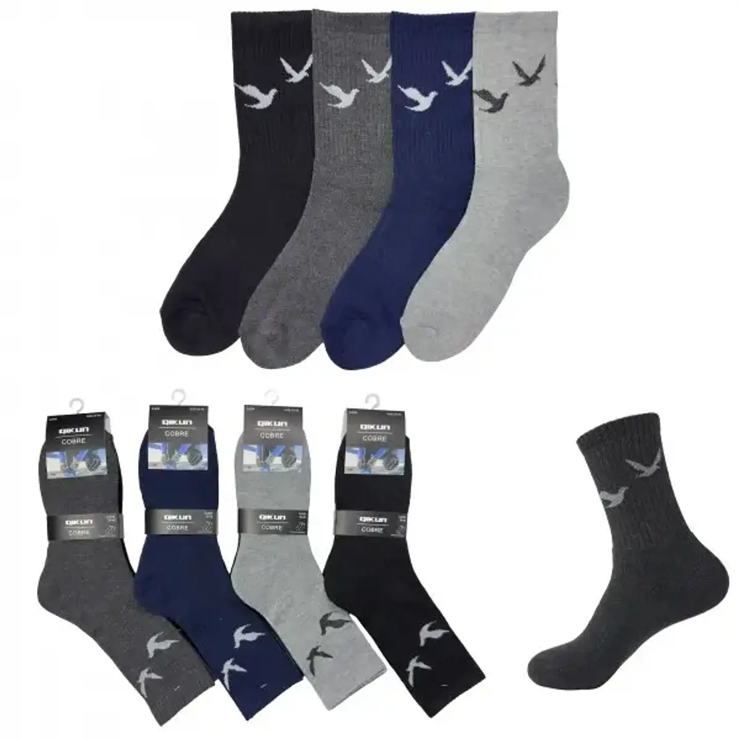 DOCENA CALCETA DE ALGODON CON TOALLA LARGA HOMBRE  1