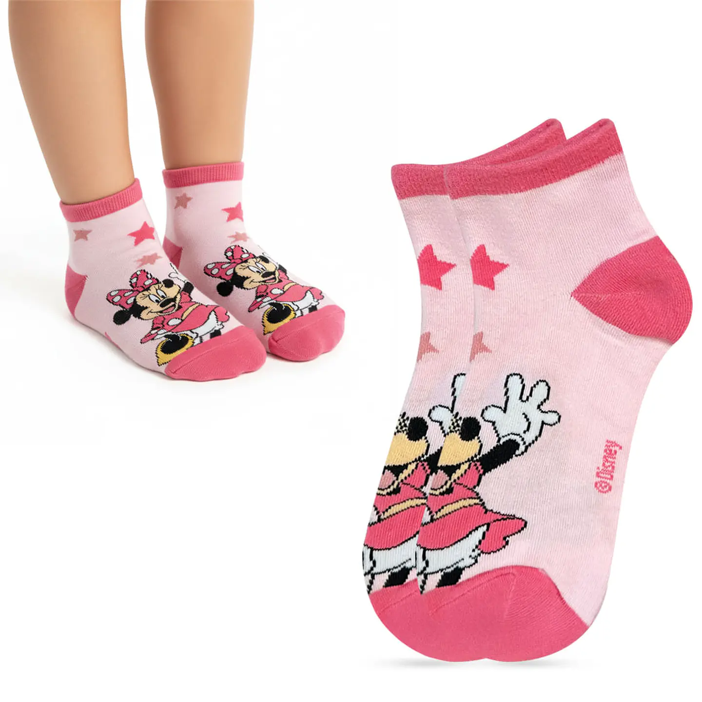 CALCETA DE ALGODÓN MINNIE MOUSE CON LICENCIA  1