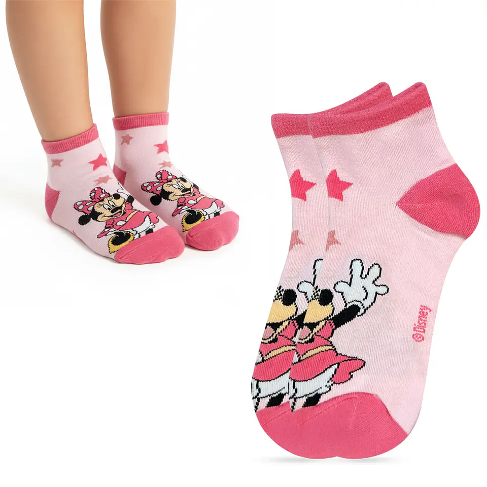 CALCETA DE ALGODÓN MINNIE MOUSE CON LICENCIA  1