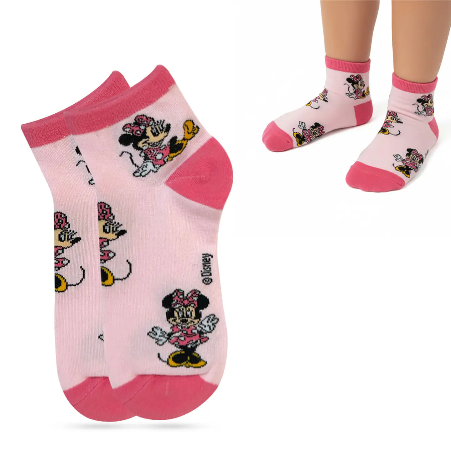 CALCETA DE ALGODÓN MINNIE MOUSE CON LICENCIA  2